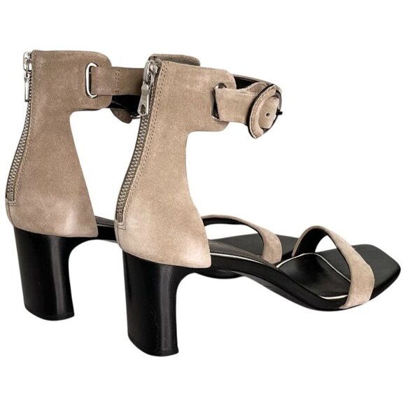 Rag & Bone Ellis Mid Heel Suede Leather Sandal In Light Sand Size 38, US 8 - Picture 6 of 12